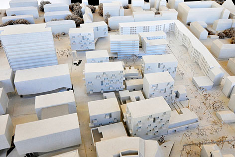 Modell der neugebauten Strubergassen-Siedlung