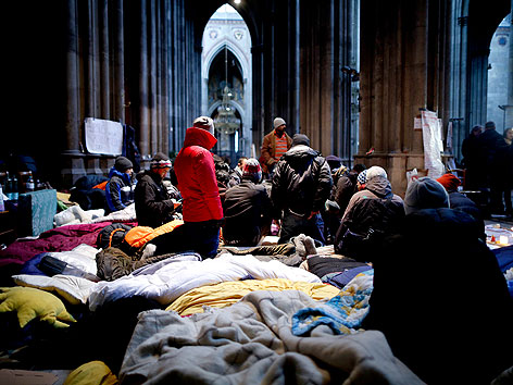 Flüchtlinge in der Wiener Votivkirche