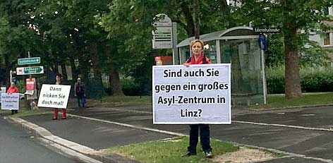 Fotos der SPÖ-Aktion in Linz aus Facebook