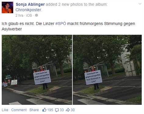 Fotos der SPÖ-Aktion in Linz aus Facebook