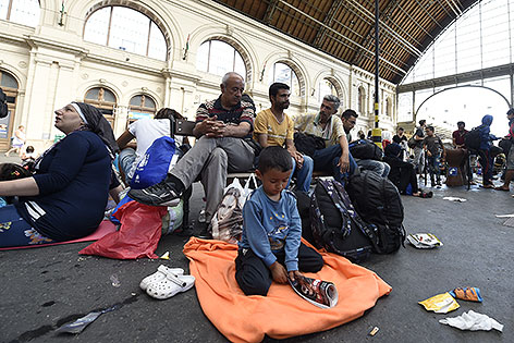 Flüchtlinge am Budapester Bahnhof