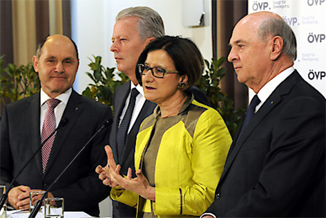 ÖVP-Pressekonferenz zur Personalrochade Mikl-Leitner und Sobotka