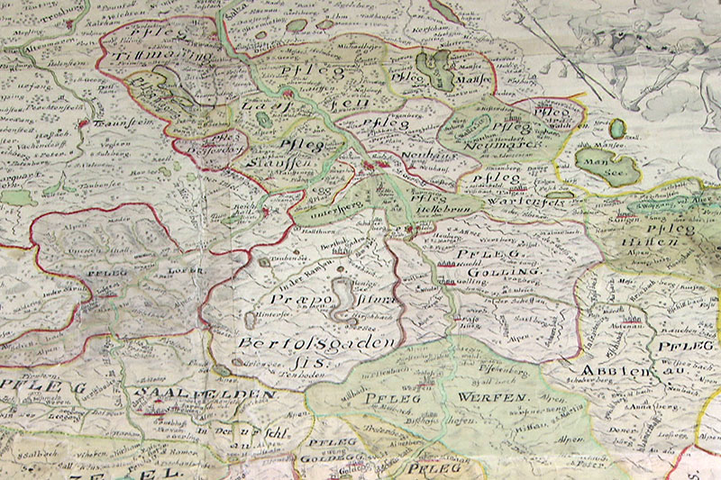 Alte Karte des Erzstifts Salzburg zur Zeit der Fürsterzbischöfe