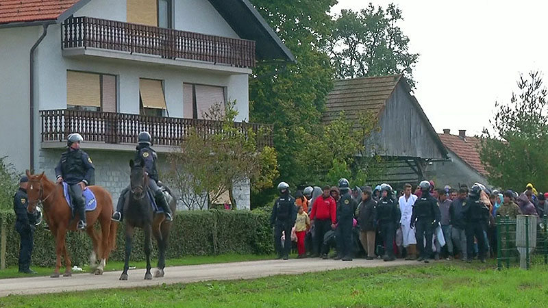 Berittene Polizei in Slowenien