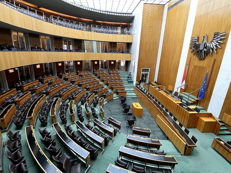 Plenarsaal des Nationalrats im Parlament