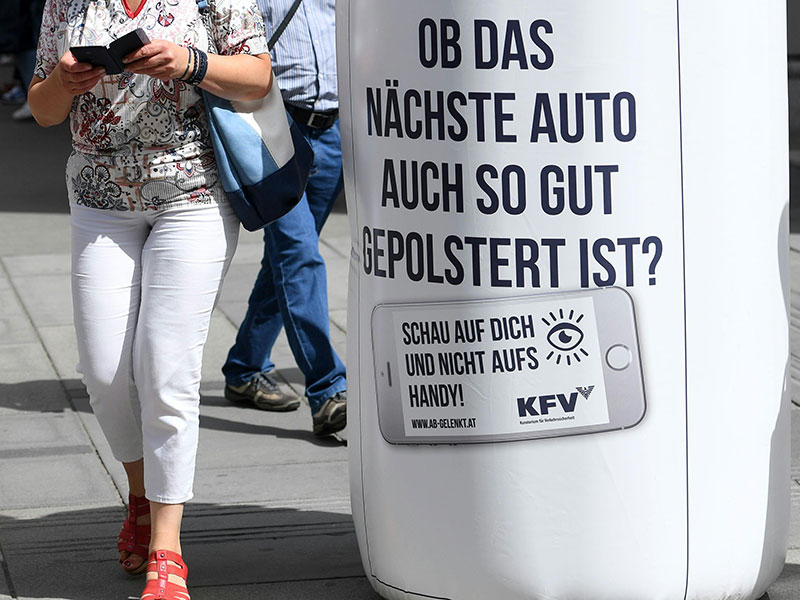 Laternen-Airbag in der Wiener Innenstadt